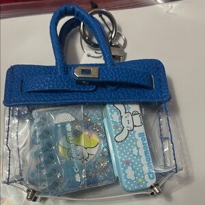 Blue Mini Clear Purse Keychain with Cinnamoroll Accessories